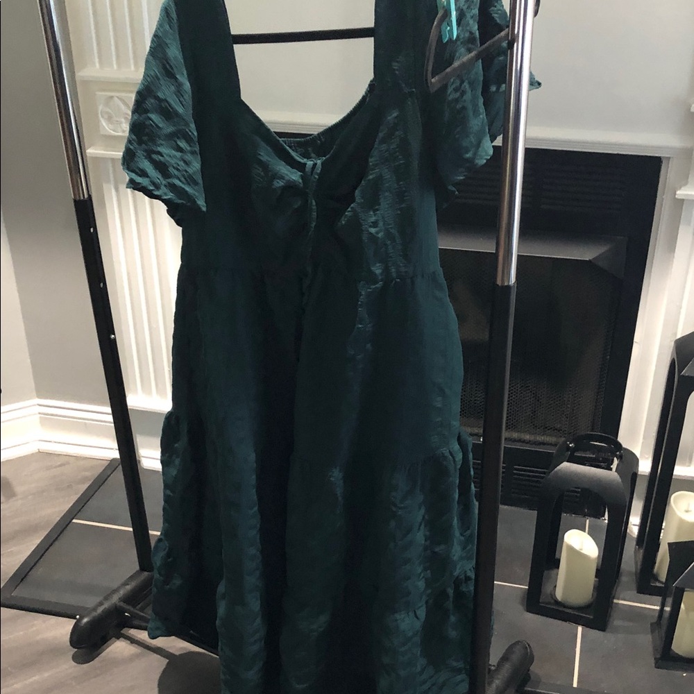BloomChic Dark Teal Tiered Midi Dress - Picture 9 of 9
